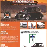 Flyer for the Crossroads church car show.